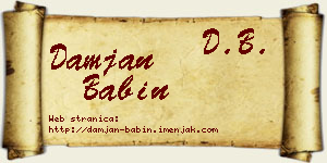 Damjan Babin vizit kartica
